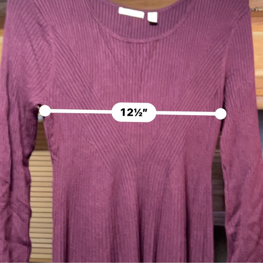Cato Dress Women's Size Large Burgundy Long Sleeve - Picture 6 of 8